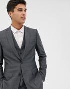 French Connection Prince Of Wales Check Slim Fit Suit Jacket-gray