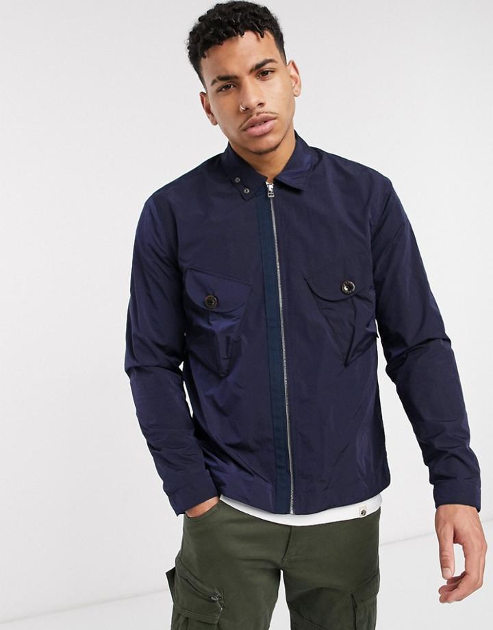 Pretty Green Pocket Front Logo Jacket In Navy