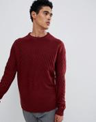 D-struct Cable Knit Sweater - Red
