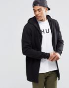 Asos Knitted Hoody Cardigan In Cotton - Black