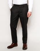 Asos Slim Fit Suit Pants In Dogstooth - Charcoal