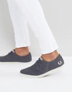 Fred Perry Byron Low Twill Sneakers In Charcoal - Gray