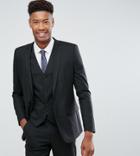 Asos Tall Slim Suit Jacket In Black - Black