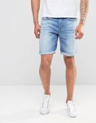 Selected Homme Light Wash Denim Shorts - Light Blue