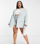 In The Style Plus X Dani Dyer Double Breasted Blazer In Blue - Part Of A Set