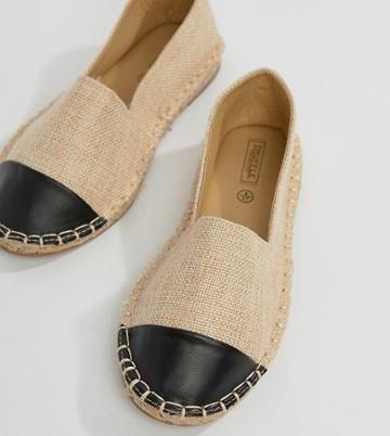 Truffle Collection Wide Fit Toecap Espadrille - Black