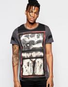 Religion Crew Neck T-shirt With Stripe - Gray