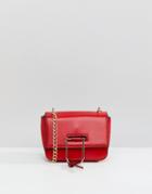 Missguided Gold Clasp Chain Cross Body Bag In Red - Red