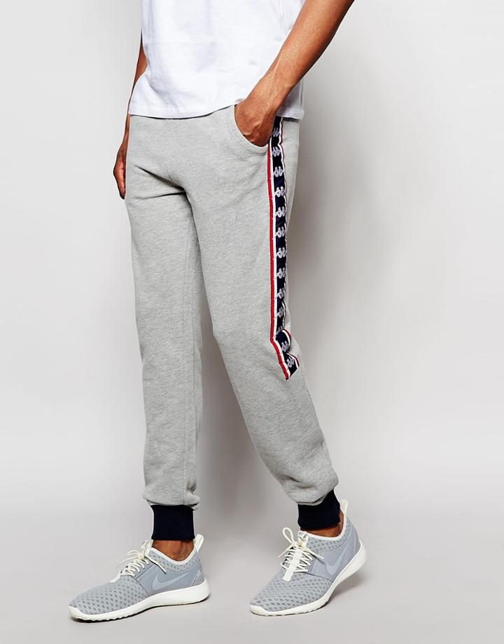 Kappa Skinny Joggers With Poppers - Gray