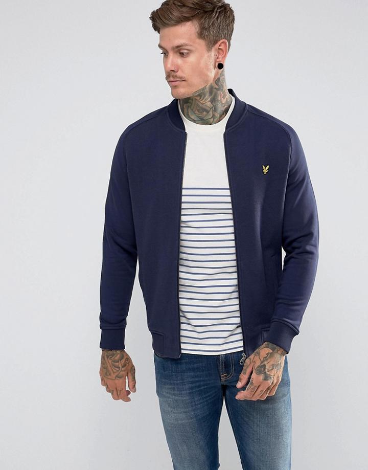 Lyle & Scott Honeycomb Sweat Bomber Navy - Navy