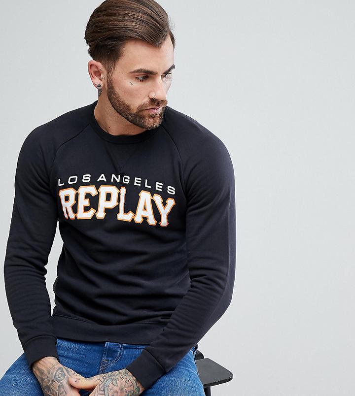 Replay La Logo Sweatshirt Black - Black