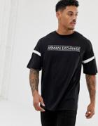 Armani Exchange Oversized Text Logo T-shirt In Black - Black