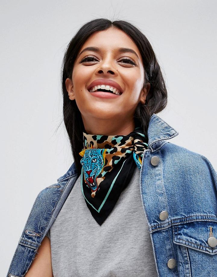 Monki Printed Square Scarf - Multi