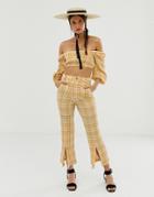 Capulet Baldwin Croped Check Pants - Yellow