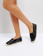 Pieces Black Glitter Espadrilles - Black