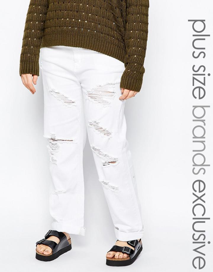 Alice & You Extreme Ripped Girlfriend Jean - White