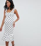 Asos Design Maternity Scallop Bodycon Dress In Multi Spot - Multi
