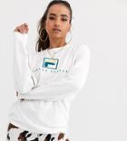Fila Long Sleeve Top In Towelling With Box Logo-white