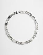 Asos Circle Curb Chain Necklace - Silver