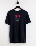 Under Armour Symbol Logo T-shirt In Black And Red