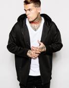 Asos Drop Shoulder Neoprene Jacket In Black - Black