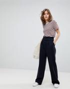 Selected Femme High Waisted Belted Pants - Navy
