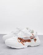 Asos Design Chunky Sneakers In White With Chains