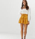 Asos Design Tall Broderie Flippy Skort - Yellow