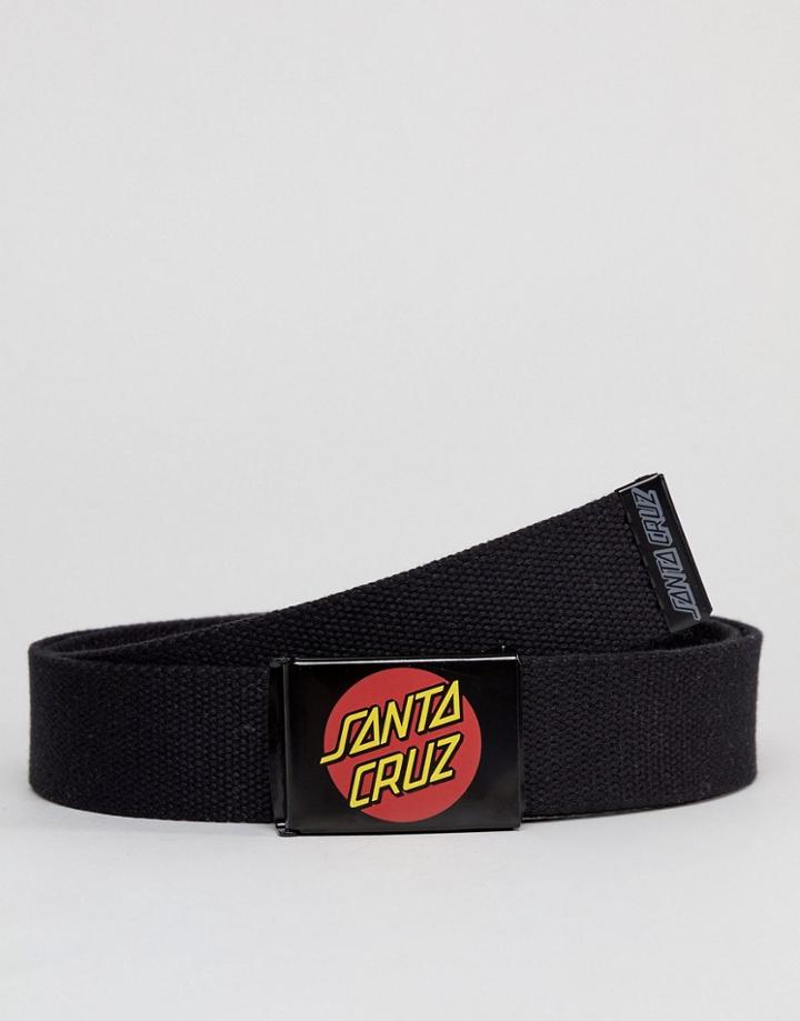 Santa Cruz Classic Dot Canvas Webbing Belt In Black - Black