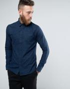 Troy Nep Slim Fit Shirt With Curved Collar - Navy
