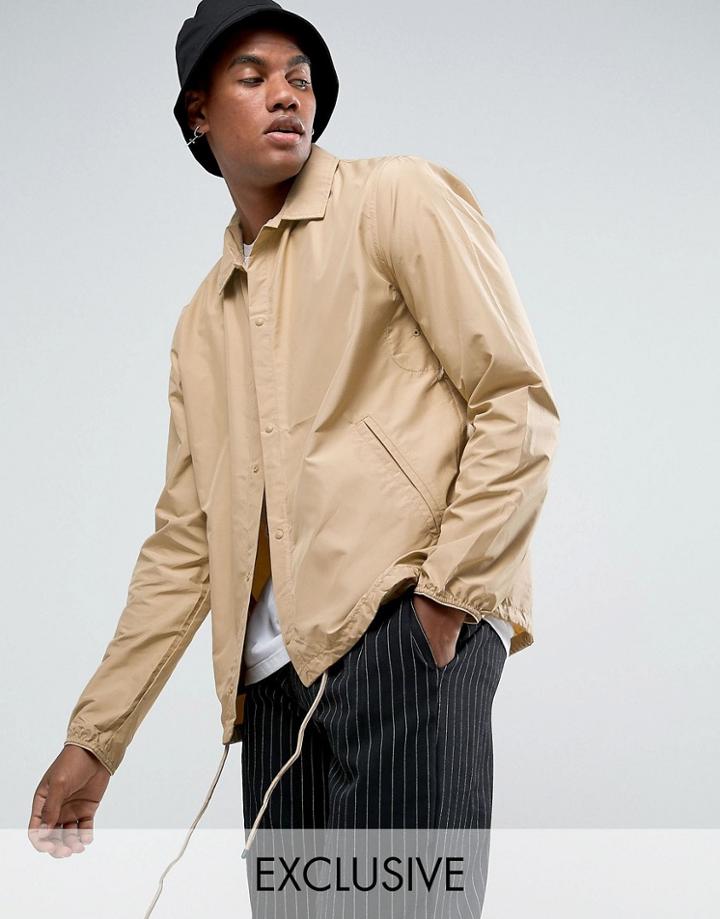 Herschel Voyage Packable Coach Jacket In Beige Uk Exclusive - Beige