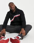 Tommy Hilfiger Corp Split Stripe Hoodie In Black