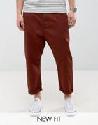 Asos Oversized Tapered Chino In Rust - Brown