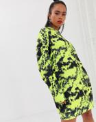 Asos Design Tie Dye Hoodie Sweat Dress - Multi