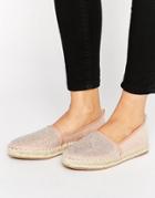 London Rebel Jewelled Espadrille - Beige