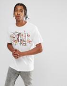 Bershka T-shirt With Still Floral Print In White - White