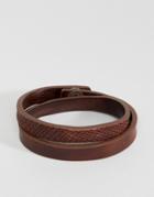 Diesel Leather Wrap Bracelet - Brown
