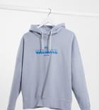 Quiksilver Boxy Fleeced Hoodie In Washed Blue Exclusive At Asos-blues