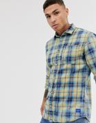 Jack & Jones Originals Checked Long Sleeve Shirt In Yellow