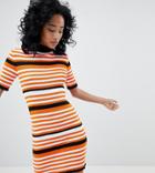 Rokoko Ribbed Short Sleeve Sweater Dress - Multi