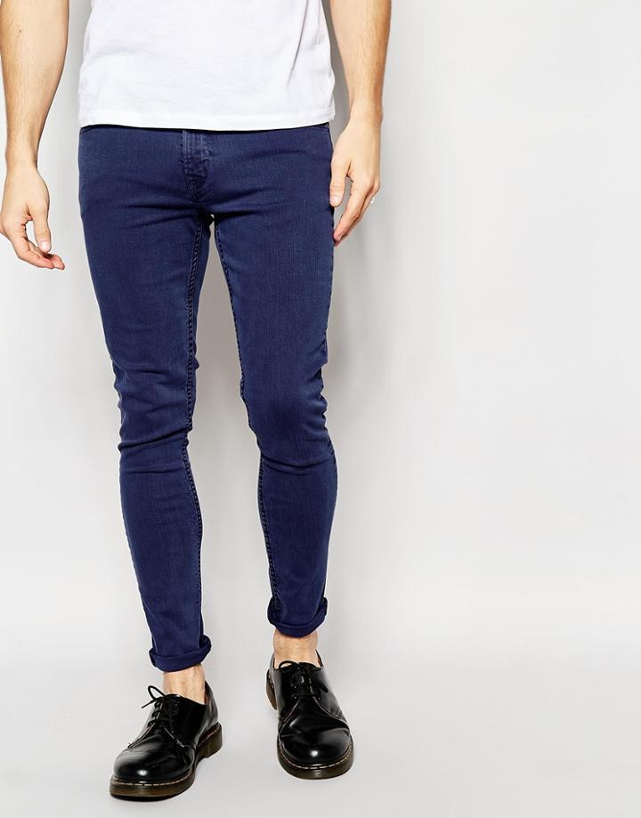 Hoxton Denim Navy Garment Dye Spray On Jean - Navy