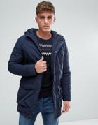 Solid Parka With Hood - Navy