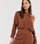 Asos Design Tall Lounge Knitted Rib Short - Brown