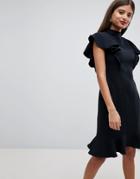 Closet London Peplum Hem Dress - Black
