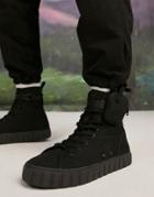 Asos Design High Top Sneakers With Bag Attachment-black