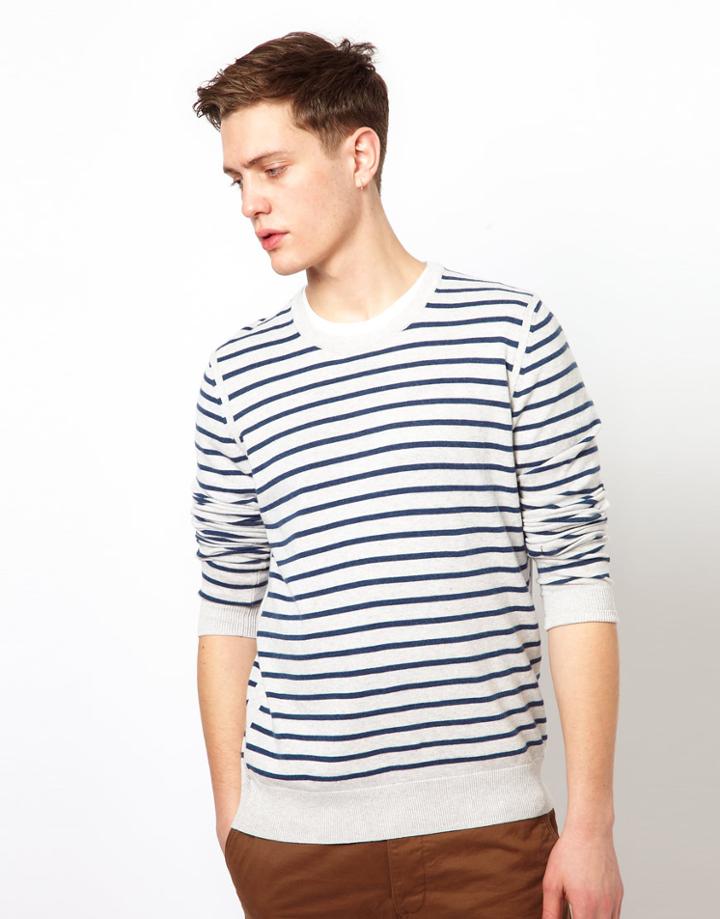 Ben Sherman Stripe Sweater With Crew Neck