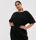 Asos Design Curve Wiggle Mini Dress - Black