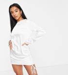4th & Reckless Petite Drawstring Satin Mini Dress In White