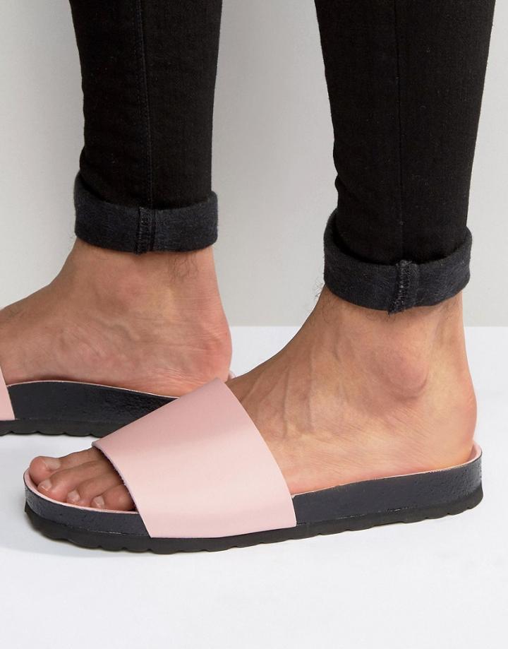 Asos Slider Sandals In Pink - Pink