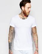 Esprit T-shirt With Raw Edges - White